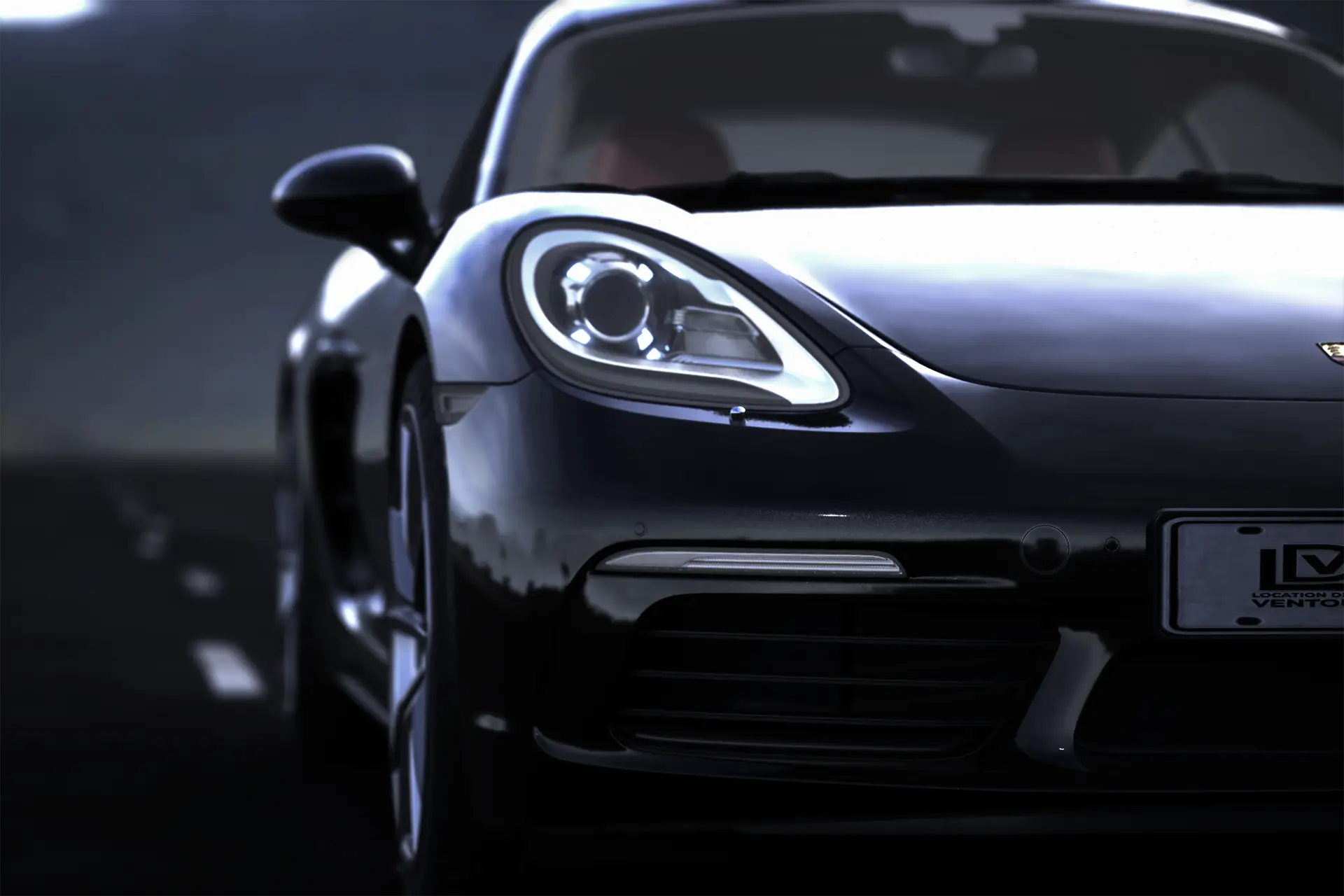 Porsche Cayman S de la gamme exotiques vue de face